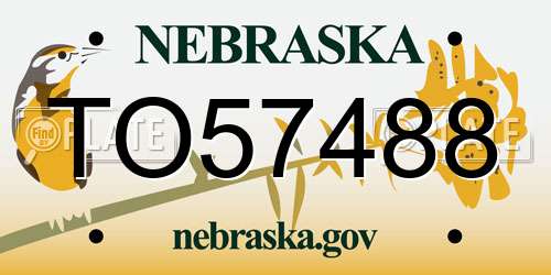 TO57488 Nebraska License Plate