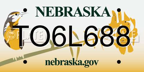 TO6L688 Nebraska License Plate