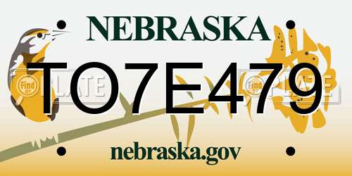 TO7E479 Nebraska License Plate