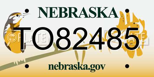 TO82485 Nebraska License Plate