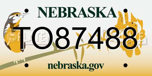 TO87488 Nebraska License Plate