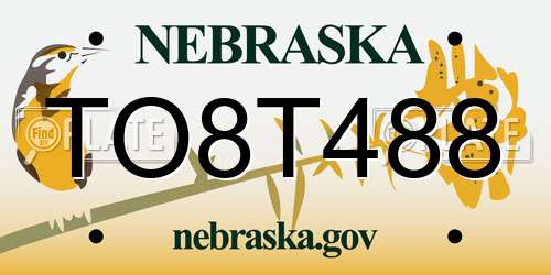 TO8T488 Nebraska License Plate