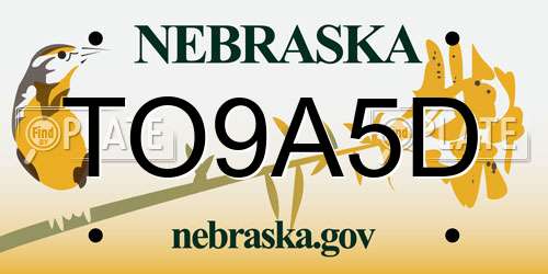 TO9A5D Nebraska License Plate