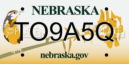 TO9A5Q Nebraska License Plate