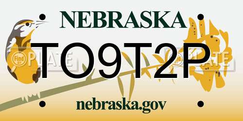 TO9T2P Nebraska License Plate