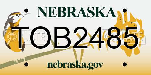 TOB2485 Nebraska License Plate