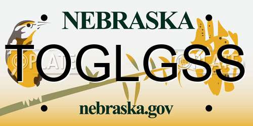 TOGLGSS Nebraska License Plate