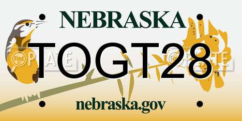 TOGT28 Nebraska License Plate