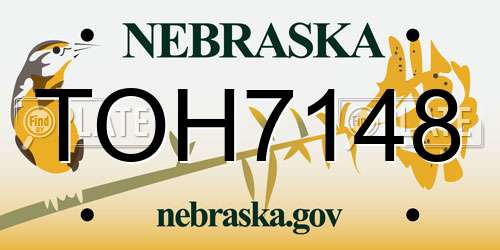 TOH7148 Nebraska License Plate