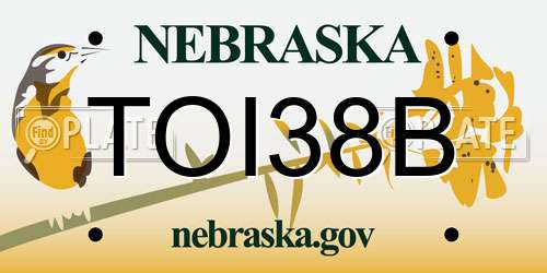 TOI38B Nebraska License Plate