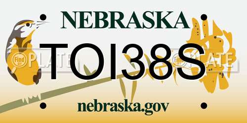 TOI38S Nebraska License Plate