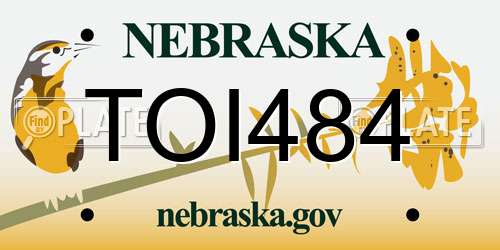 TOI484 Nebraska License Plate