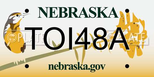 TOI48A Nebraska License Plate