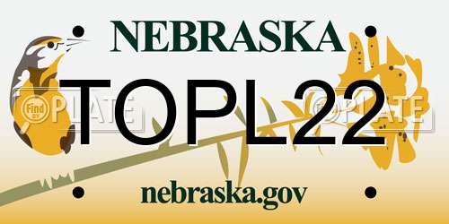 TOPL22 Nebraska License Plate