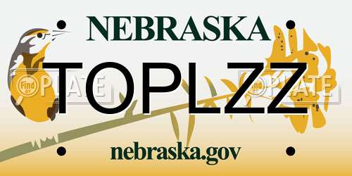 TOPLZZ Nebraska License Plate