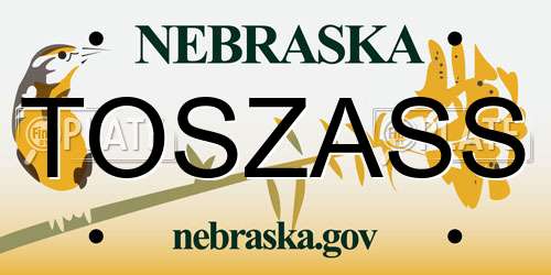 TOSZASS Nebraska License Plate