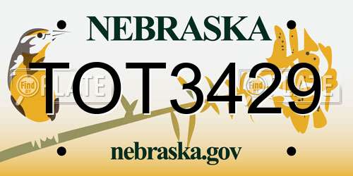 TOT3429 Nebraska License Plate