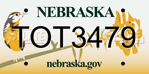 TOT3479 Nebraska License Plate