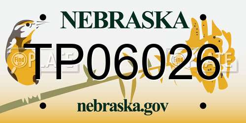 TP06026 Nebraska License Plate