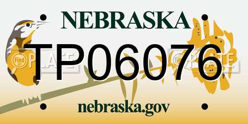 TP06076 Nebraska License Plate