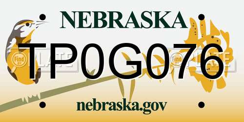 TP0G076 Nebraska License Plate