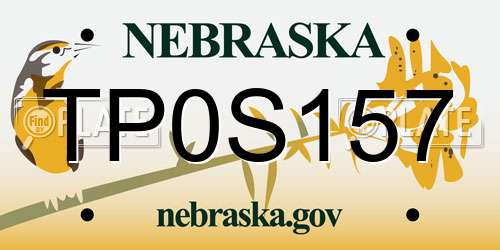 TP0S157 Nebraska License Plate