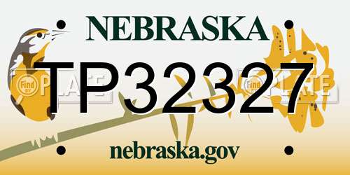 TP32327 Nebraska License Plate