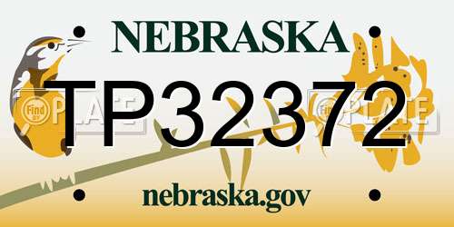 TP32372 Nebraska License Plate