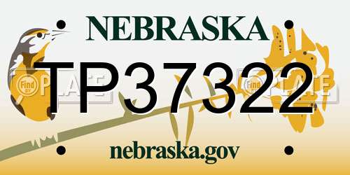 TP37322 Nebraska License Plate
