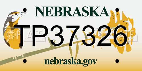 TP37326 Nebraska License Plate