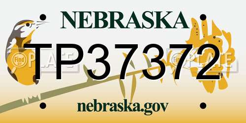 TP37372 Nebraska License Plate