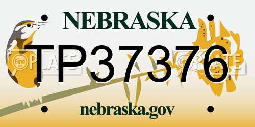TP37376 Nebraska License Plate