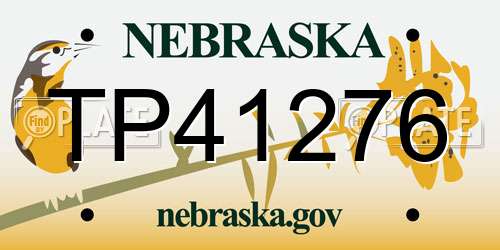 TP41276 Nebraska License Plate
