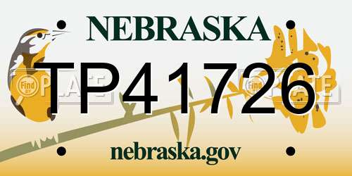 TP41726 Nebraska License Plate