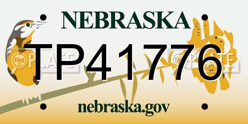 TP41776 Nebraska License Plate