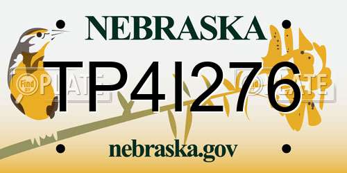 TP4I276 Nebraska License Plate