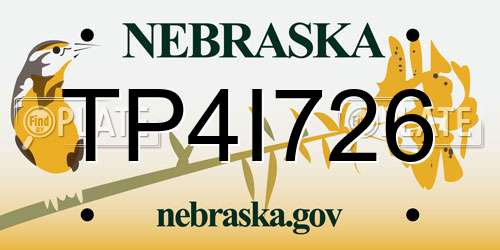 TP4I726 Nebraska License Plate