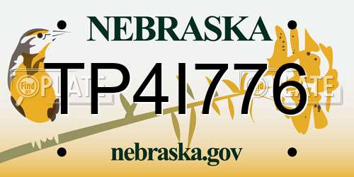 TP4I776 Nebraska License Plate