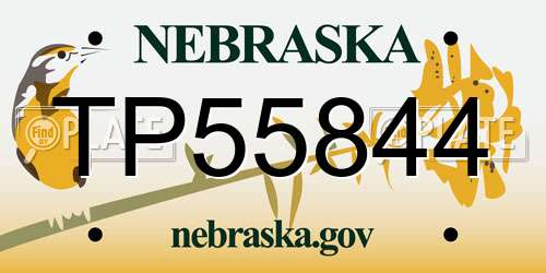 TP55844 Nebraska License Plate