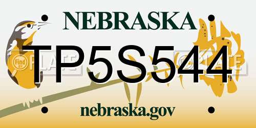 TP5S544 Nebraska License Plate