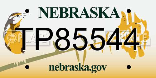 TP85544 Nebraska License Plate