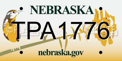 TPA1776 Nebraska License Plate