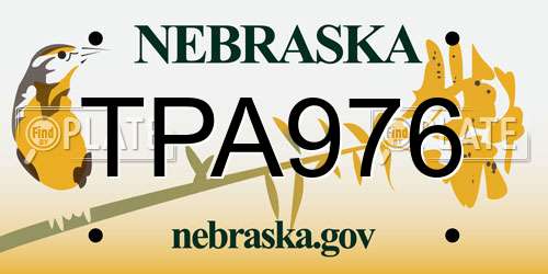 TPA976 Nebraska License Plate