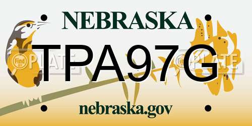TPA97G Nebraska License Plate