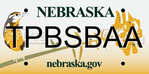 TPBSBAA Nebraska License Plate