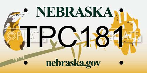 TPC181 Nebraska License Plate