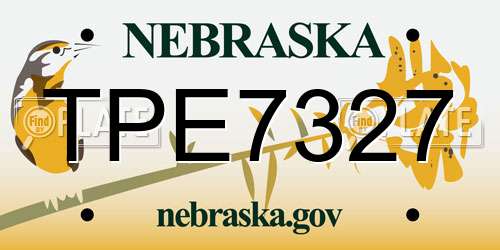 TPE7327 Nebraska License Plate