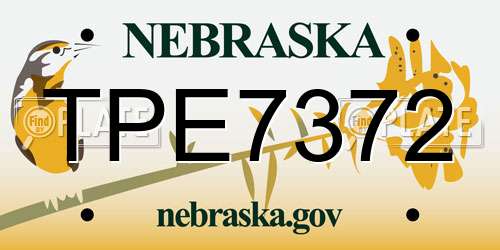 TPE7372 Nebraska License Plate