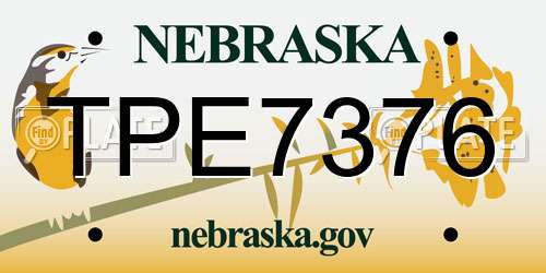 TPE7376 Nebraska License Plate
