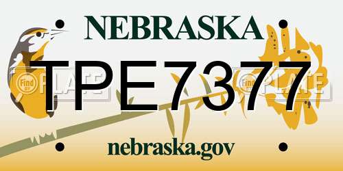 TPE7377 Nebraska License Plate